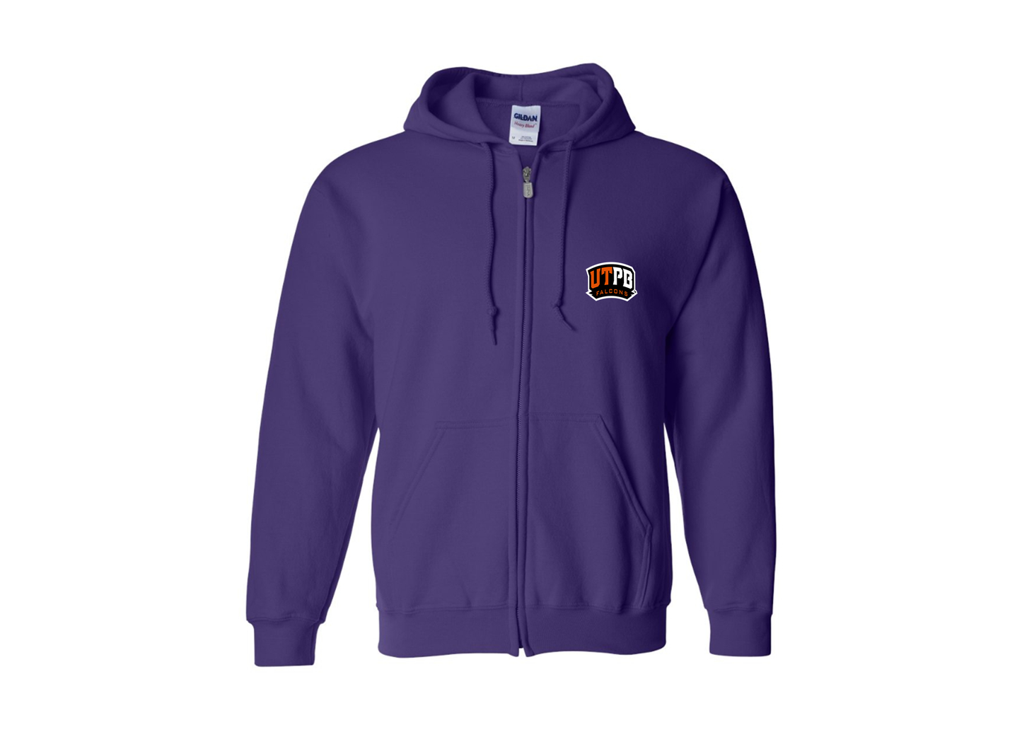Men's UTPB Falcons Gildan Heavy Blend Full Zip Hooded Sweatshirt