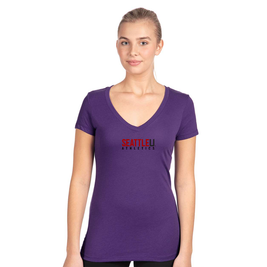 Women's Seattle Redhawks Logo Next Level V-Neck T-Shirt