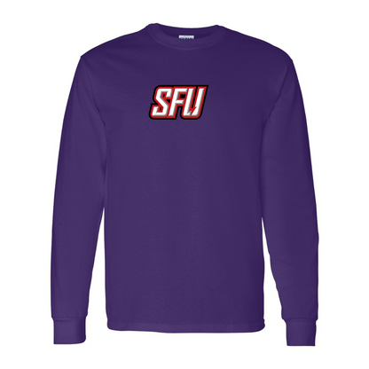 Men's Saint Francis Red Flash Logo Gildan Heavy Cotton Long Sleeve T-Shirt