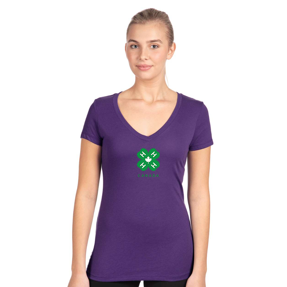 Women's 4H Canada Logo Next Level V-Neck T-Shirt