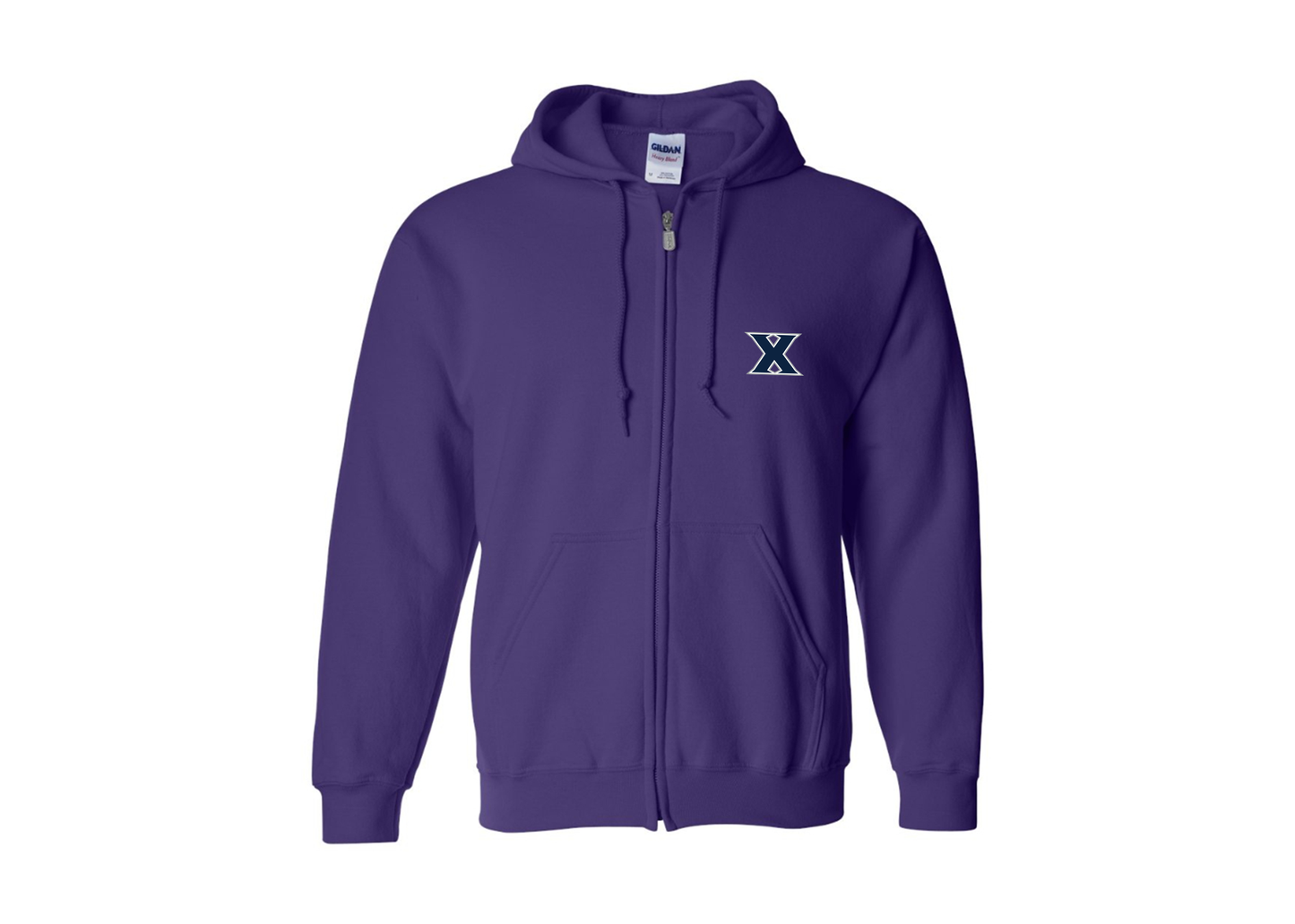 Men's Xavier Musketeers Gildan  Heavy Blend Full Zip Hooded Sweatshirt