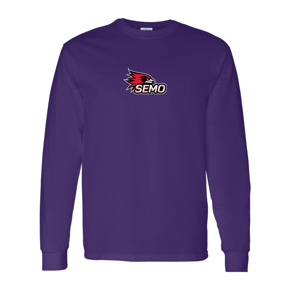 Men's SEMO Redhawks Logo Gildan Heavy Cotton Long Sleeve T-Shirt