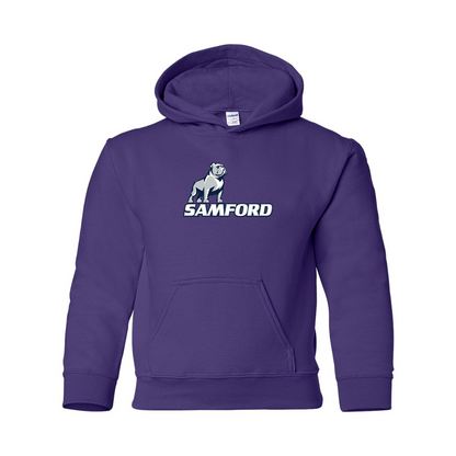 Youth Samford Bulldogs Logo Gildan Heavy Blend  Hooded Sweatshirt