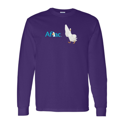 Men's Aflac Logo and Duck Gildan Heavy Cotton Long Sleeve T-Shirt