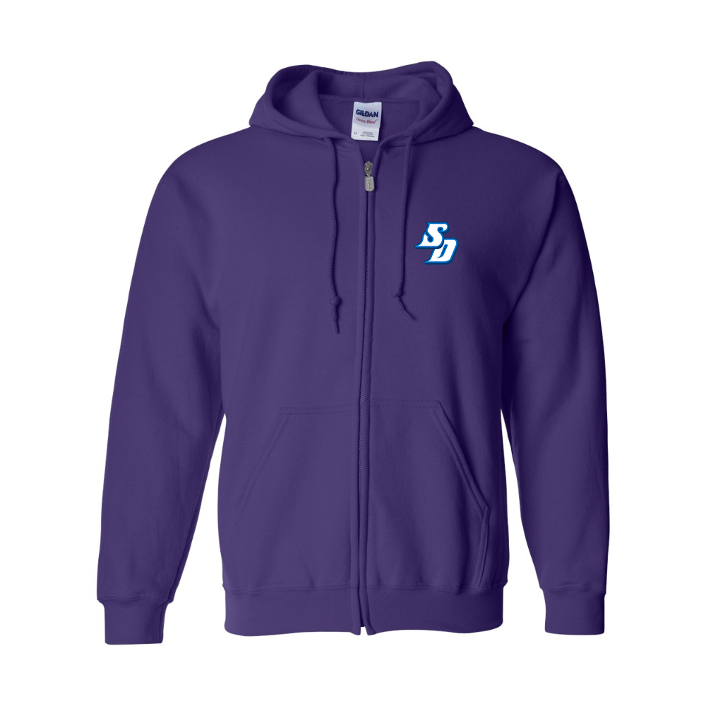 Men's San Diego Toreros Logo Gildan  Heavy Blend Full Zip Hooded Sweatshirt