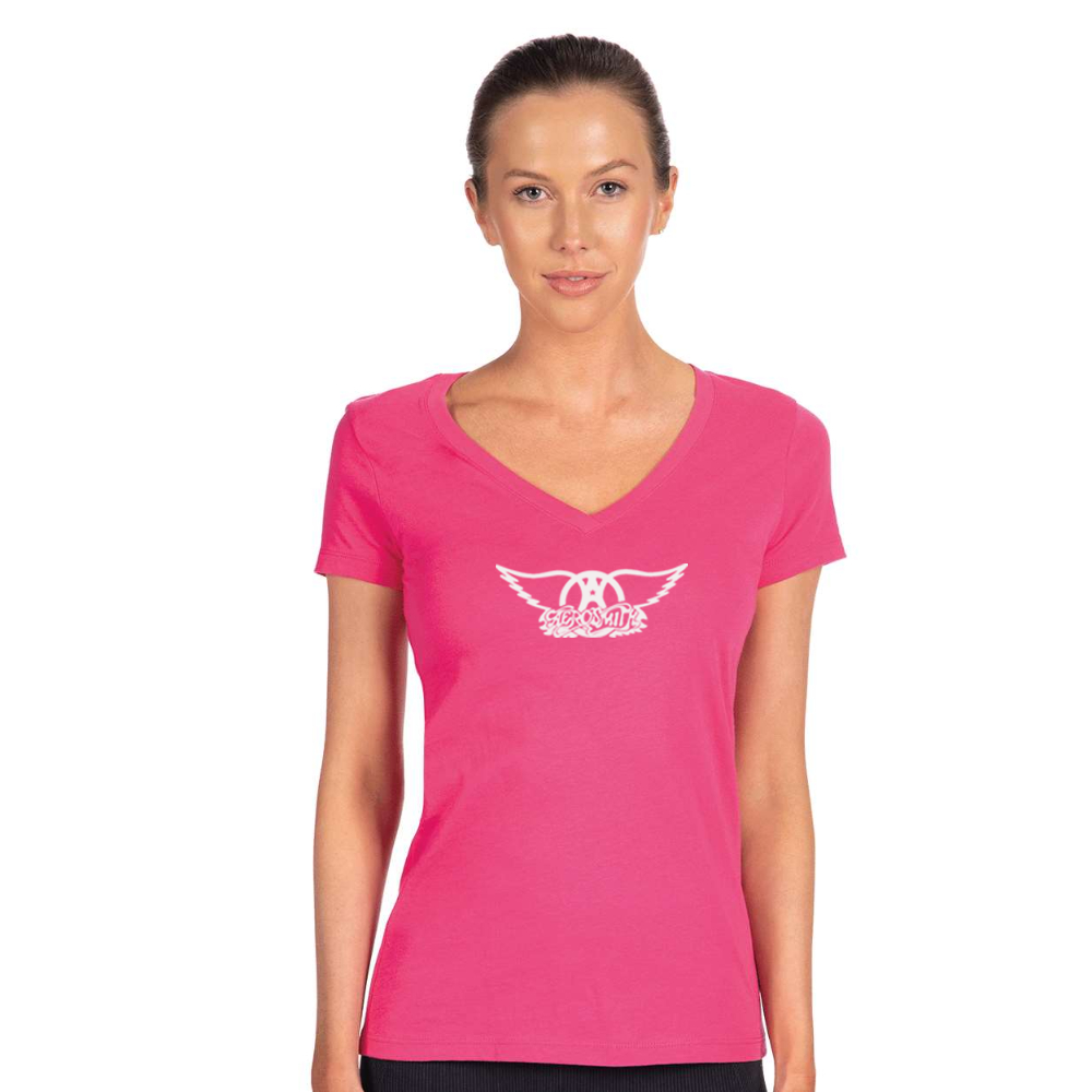 Women's Aerosmith Logo  Next Level V-Neck T-Shirt