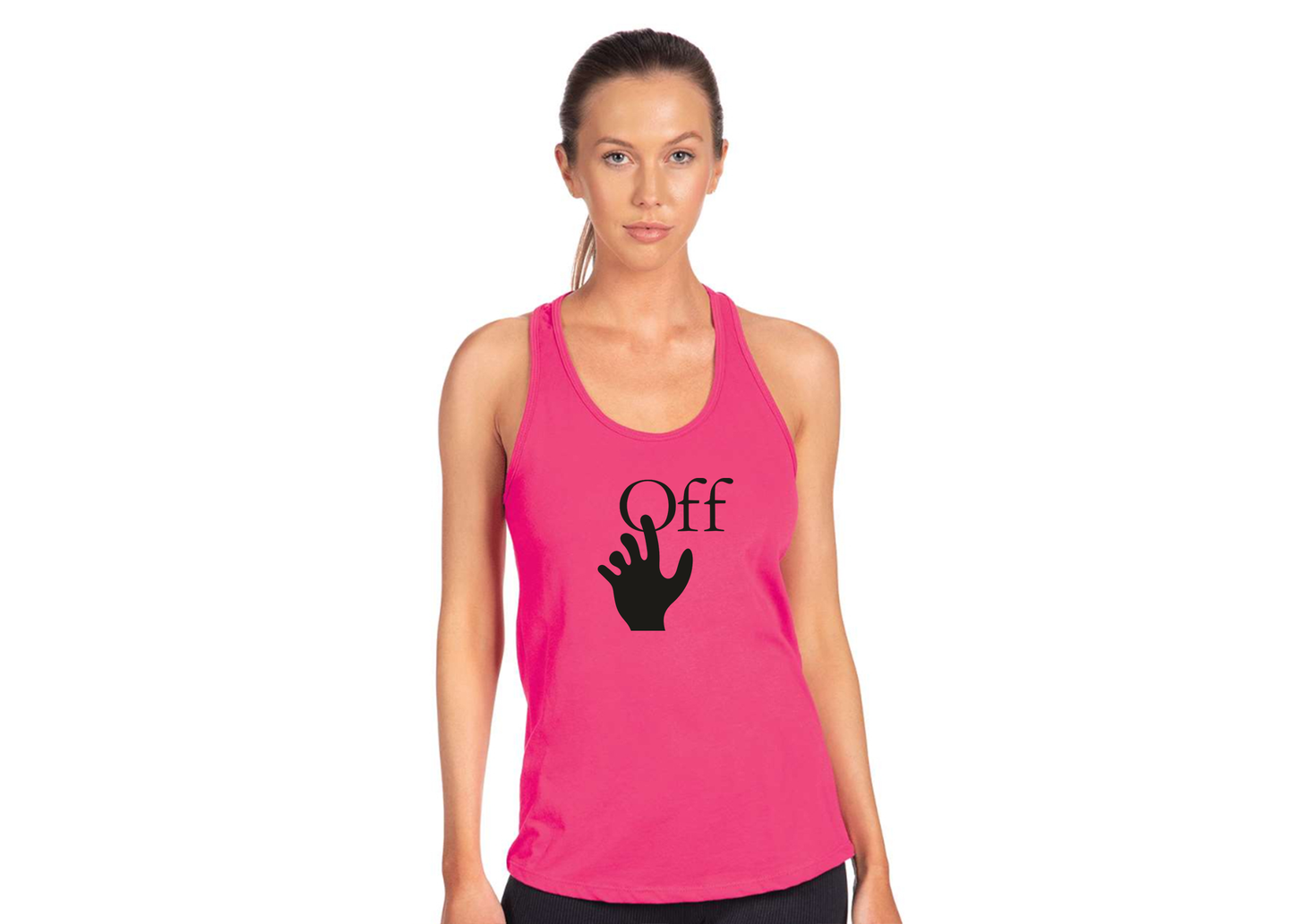 Women's Off-White Hand Next Level Ideal Racerback Tank