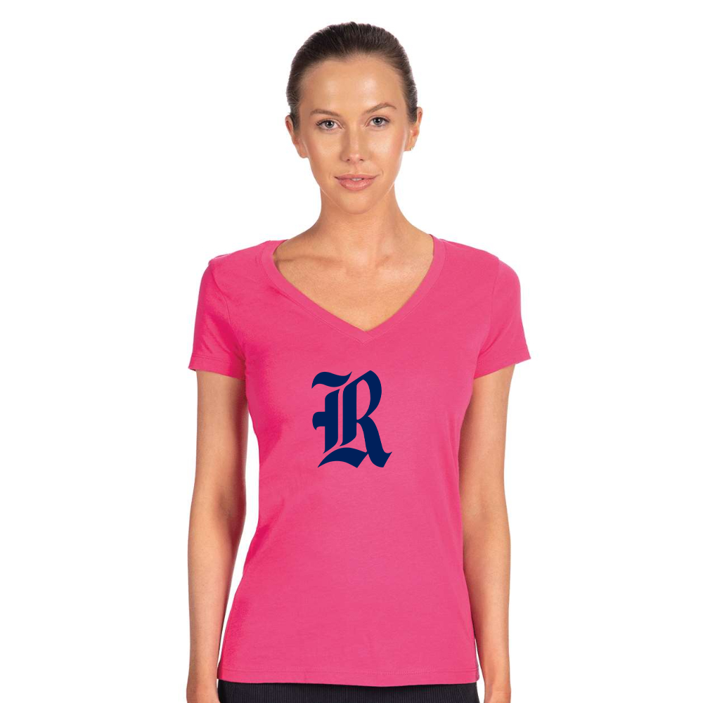 Women's Rice Owls Logo Next Level V-Neck T-Shirt