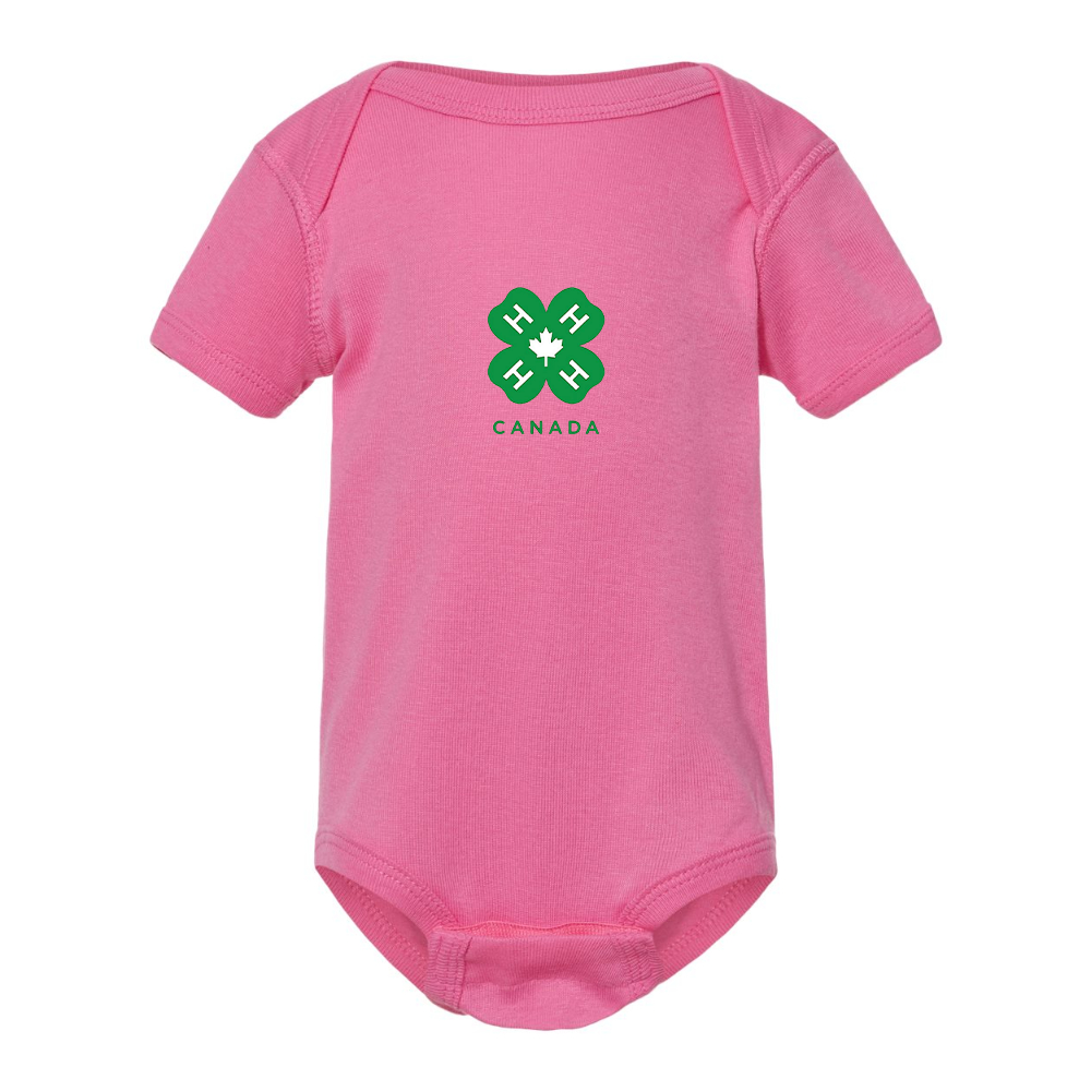 4H Canada Logo  Rabbit Skins Infant Baby Rib Bodysuit