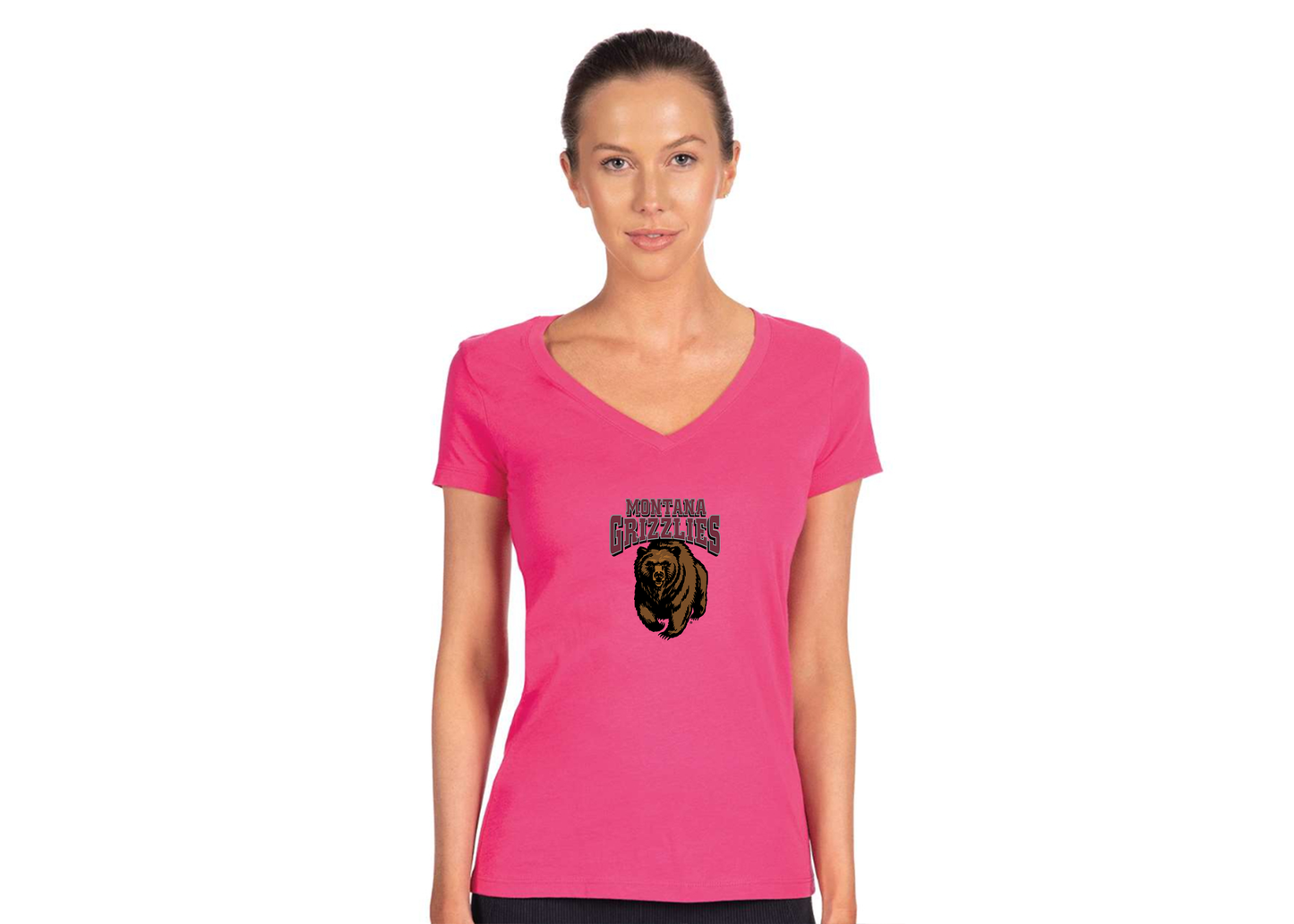 Women's Montana Grizzliesl Next Level V-Neck T-Shirt