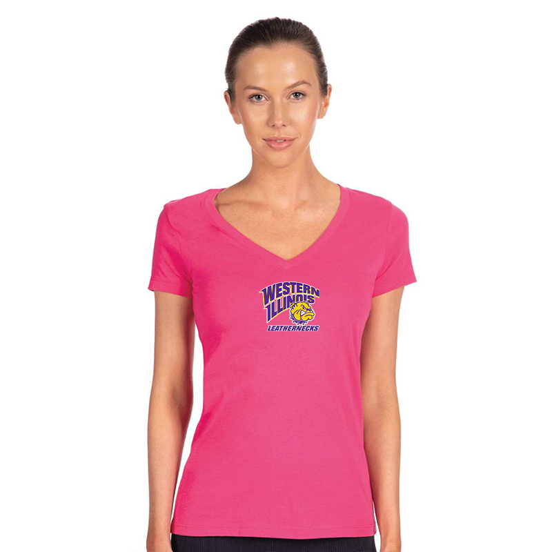 Women's Western Illinois Leathernecks Next Level V-Neck T-Shirt