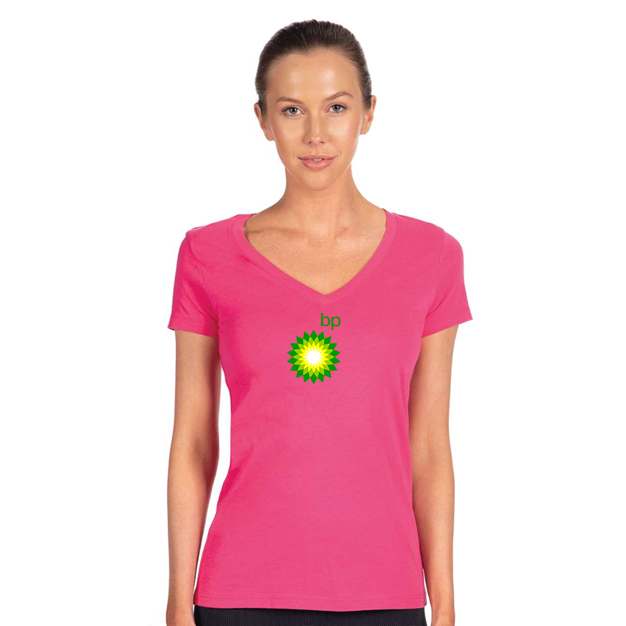 Women's BP Oil Logo Next Level V-Neck T-Shirt