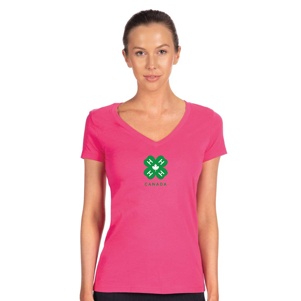 Women's 4H Canada Logo Next Level V-Neck T-Shirt