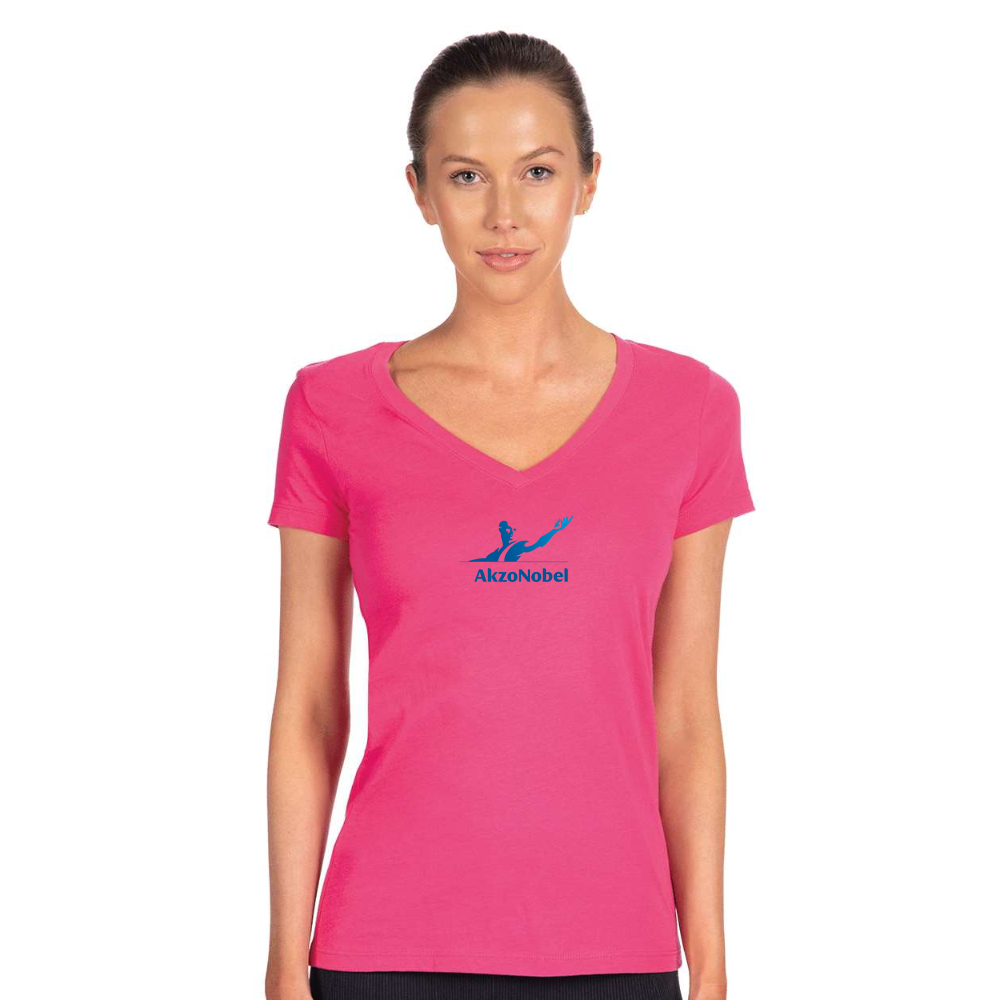 Women's AkzoNobel Logo  Next Level V-Neck T-Shirt