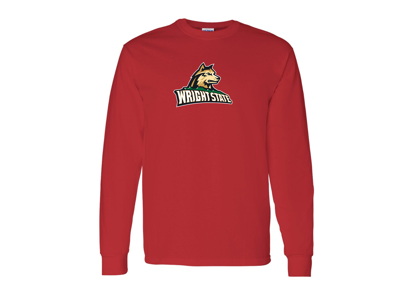 Men's Wright State Raiders Gildan Heavy Cotton Long Sleeve T-Shirt