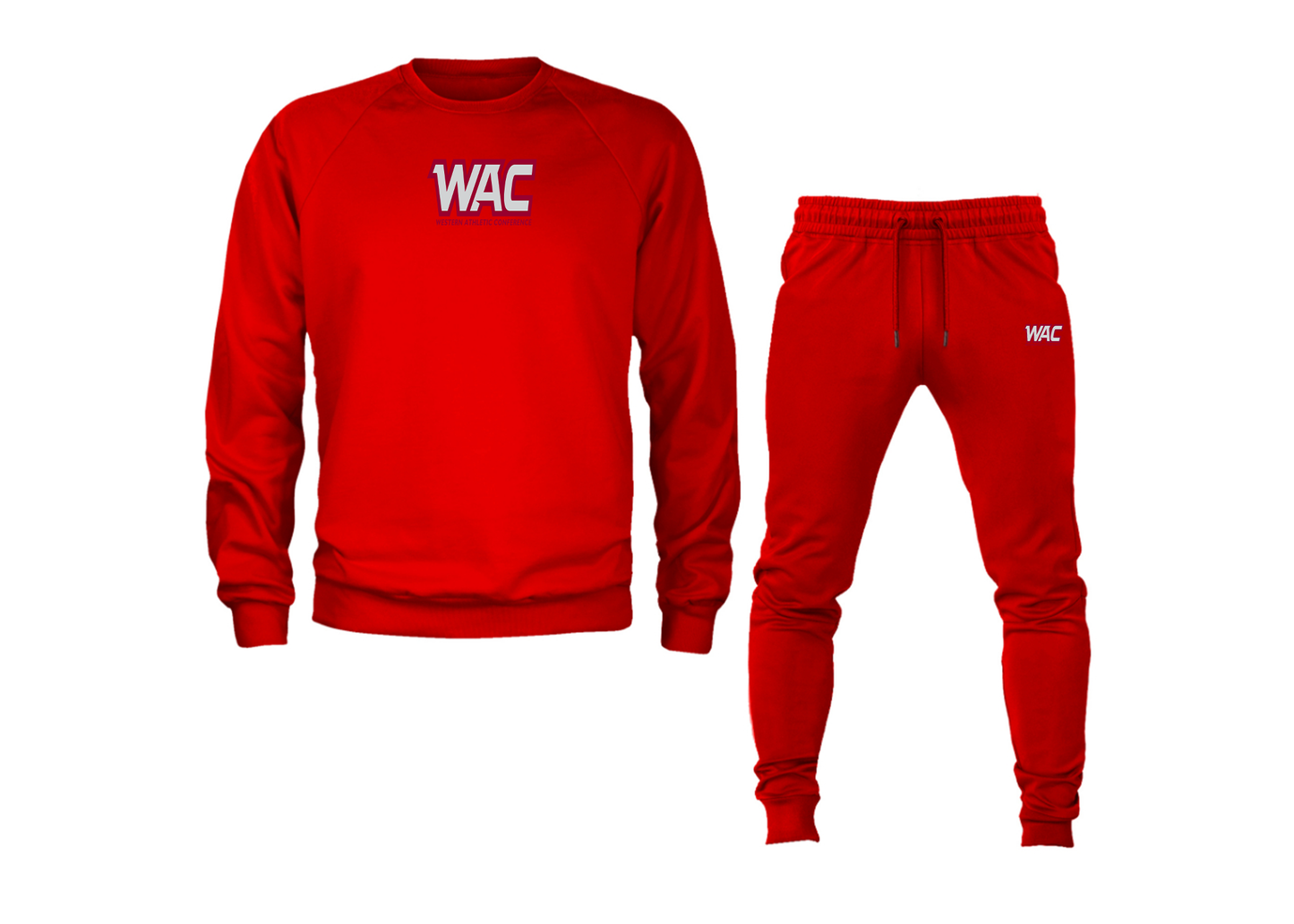Men's Western Athletic Conference Crewneck Sweatshirt Joggers Suit
