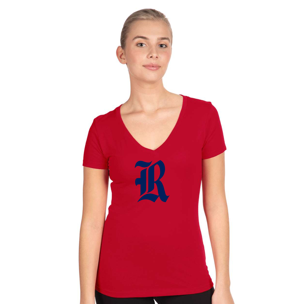 Women's Rice Owls Logo Next Level V-Neck T-Shirt