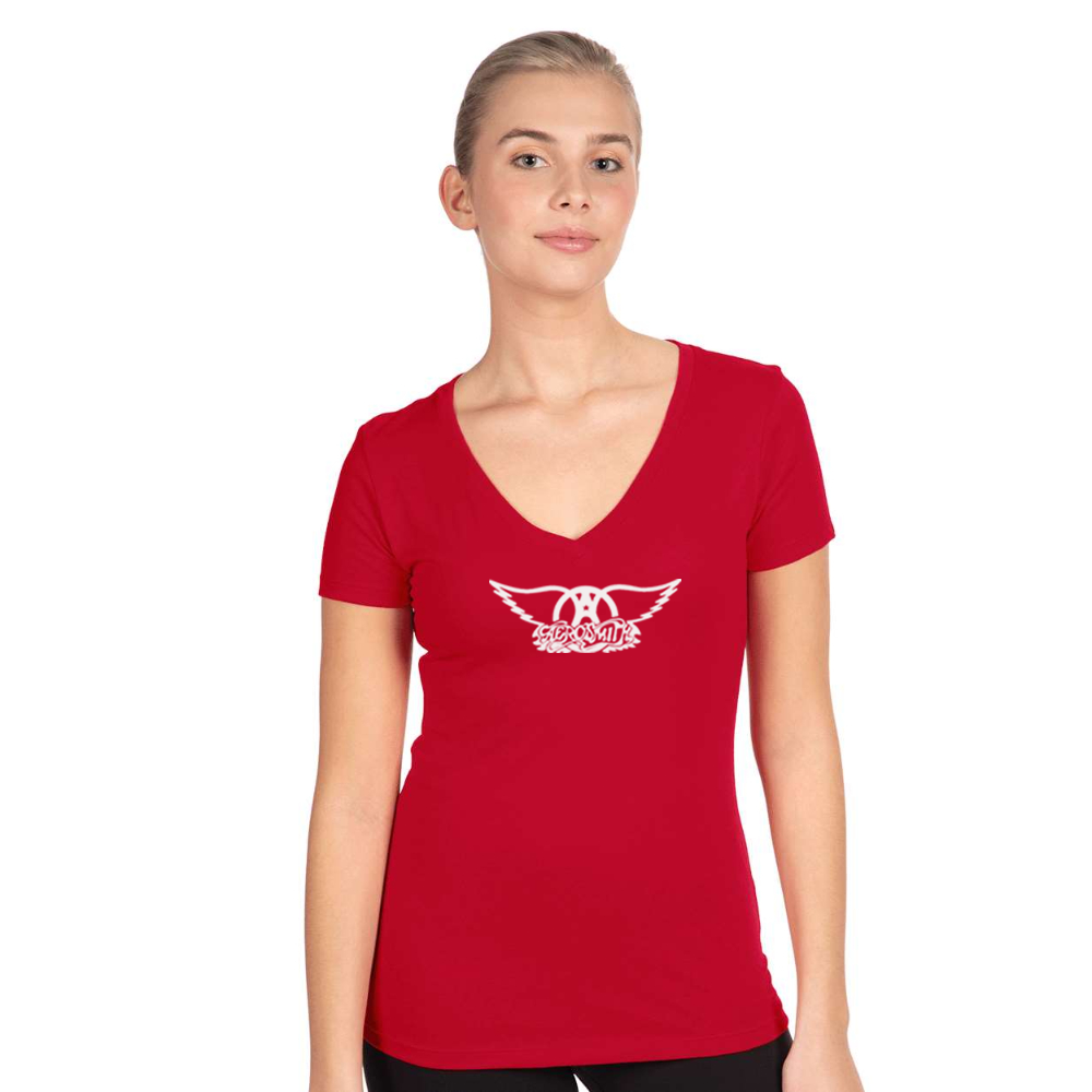 Women's Aerosmith Logo  Next Level V-Neck T-Shirt