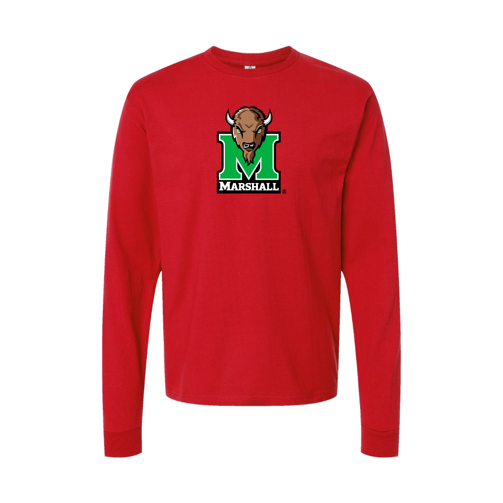 Youth Marshall Thundering Herd Logo Cotton Long Sleeve T-Shirt