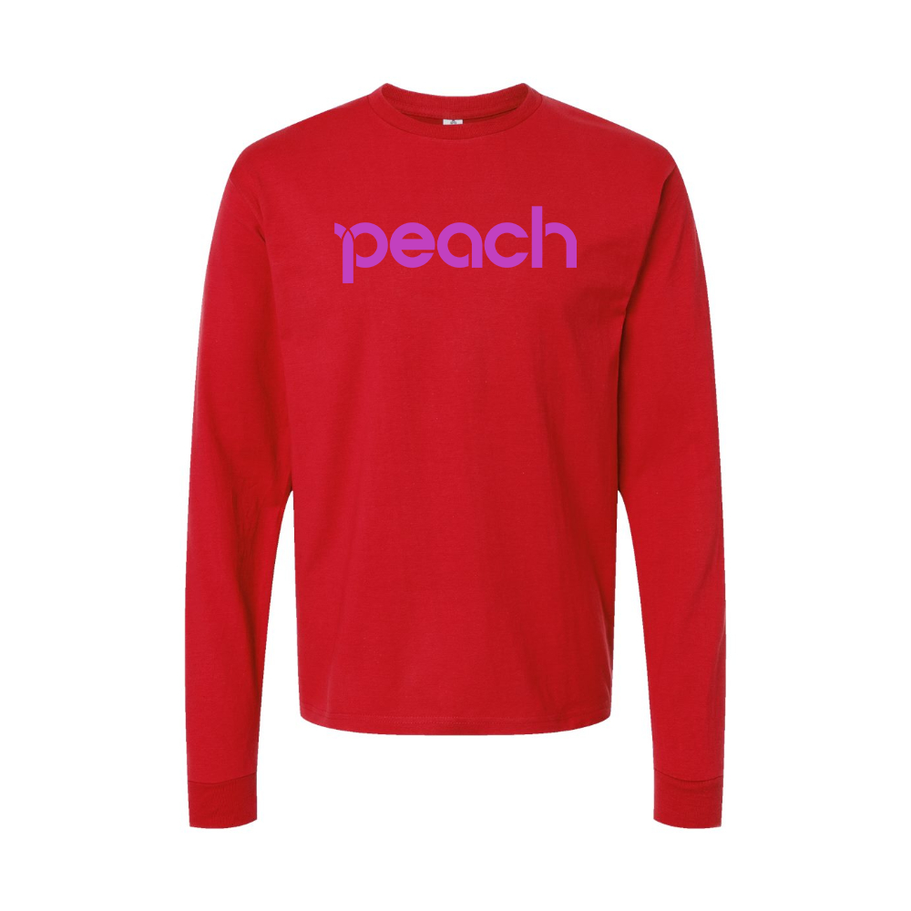 Men's Peach Aviation Logo Long Sleeve T-Shirt