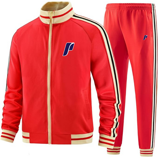 Men's Portland Pilots Logo Tracksuit with Bold Striped Accents and Zippered Front Athletic Wear