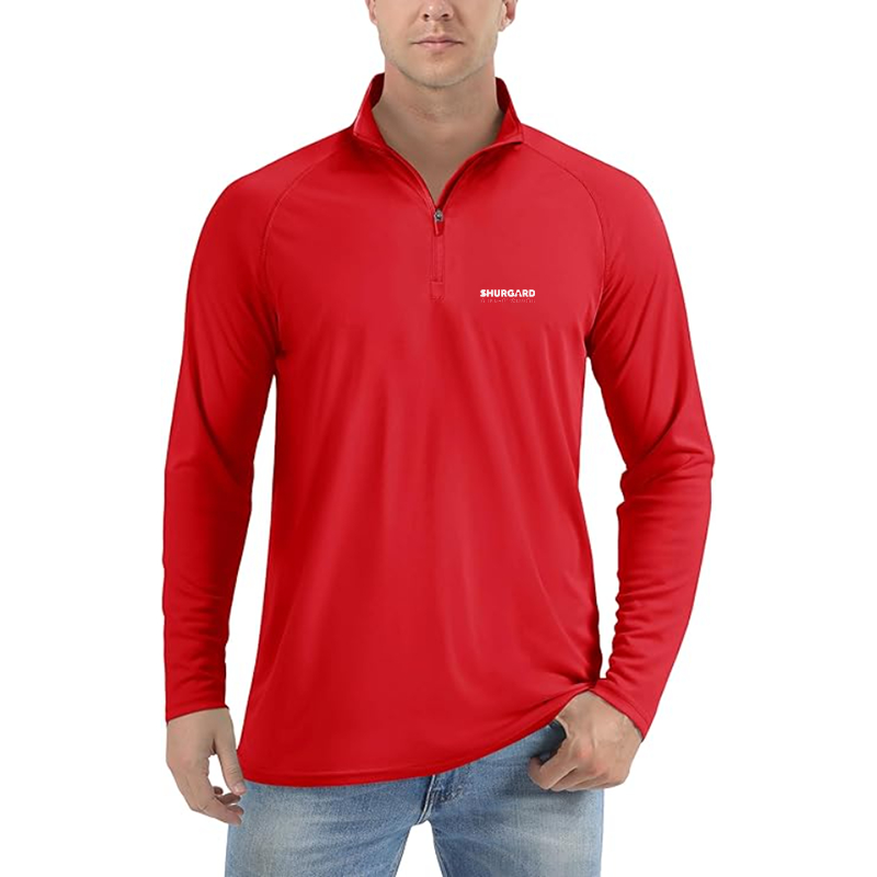 Men's Shurgard Logo Lightweight Quarter-Zip Athletic Shirt Long Sleeve Performance Wear