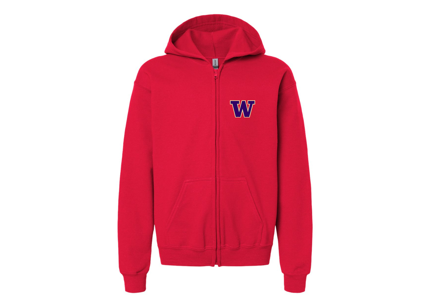 Gildan Heavy Blend Youth Washington Huskies Full Zip Hooded Sweatshirt