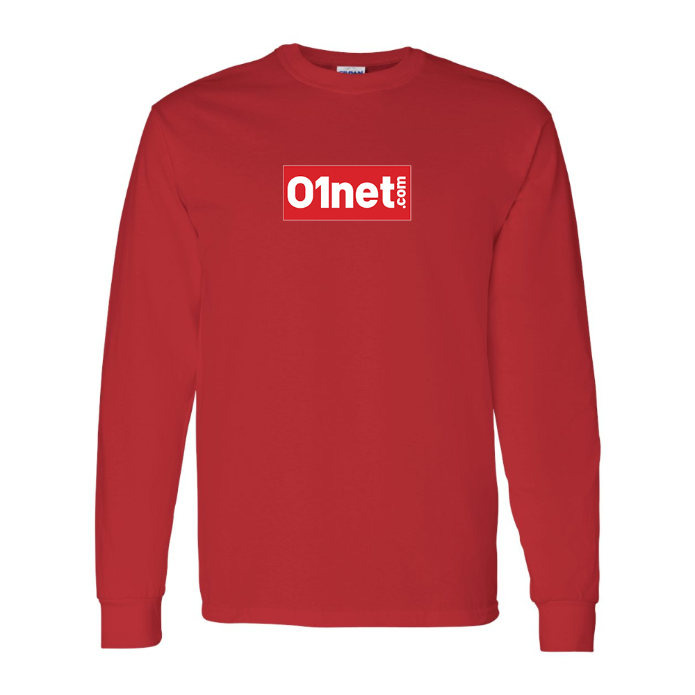 Men's 01net Logo Gildan Heavy Cotton Long Sleeve T-Shirt