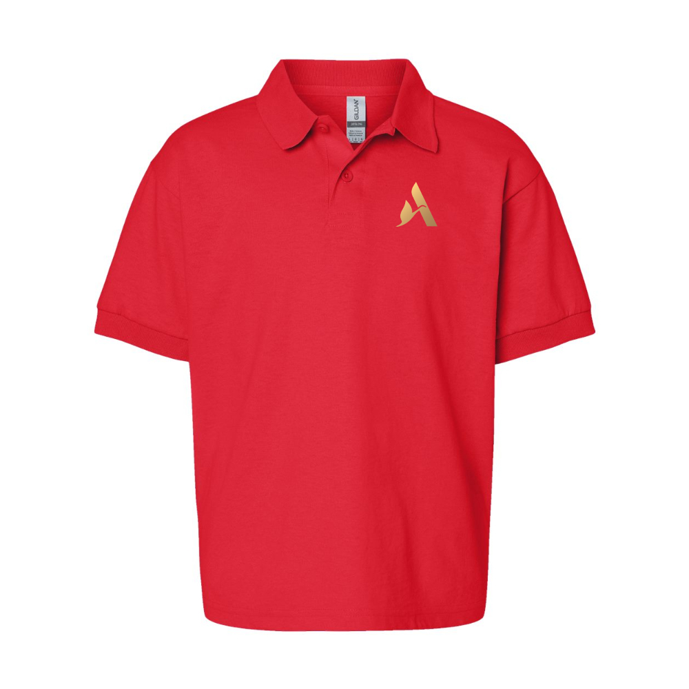Youth Accor Golden Logo Gildan Dry Blend Jersey Polo