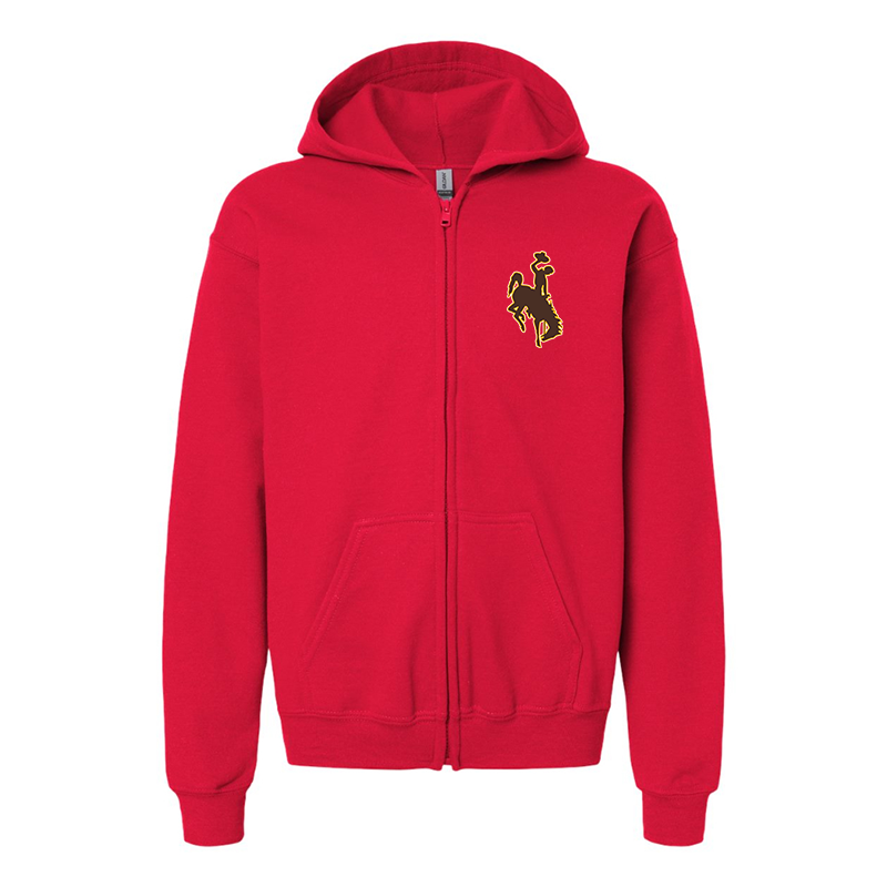 Gildan Heavy Blend Youth Wyoming Cowboys Full Zip Hooded Sweatshirt