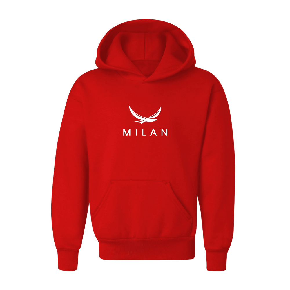 Youth Milan Red Logo Pullover Hoodie
