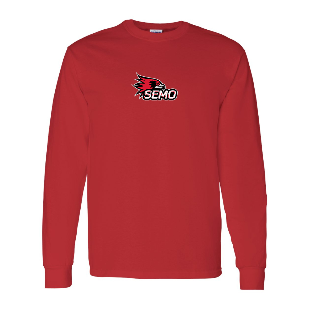 Men's SEMO Redhawks Logo Gildan Heavy Cotton Long Sleeve T-Shirt