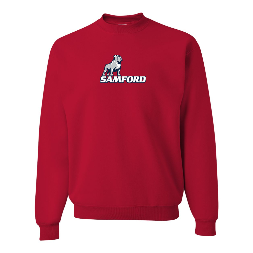 Men's Samford Bulldogs Logo  JERZEES NuBlend Crewneck Sweatshirt