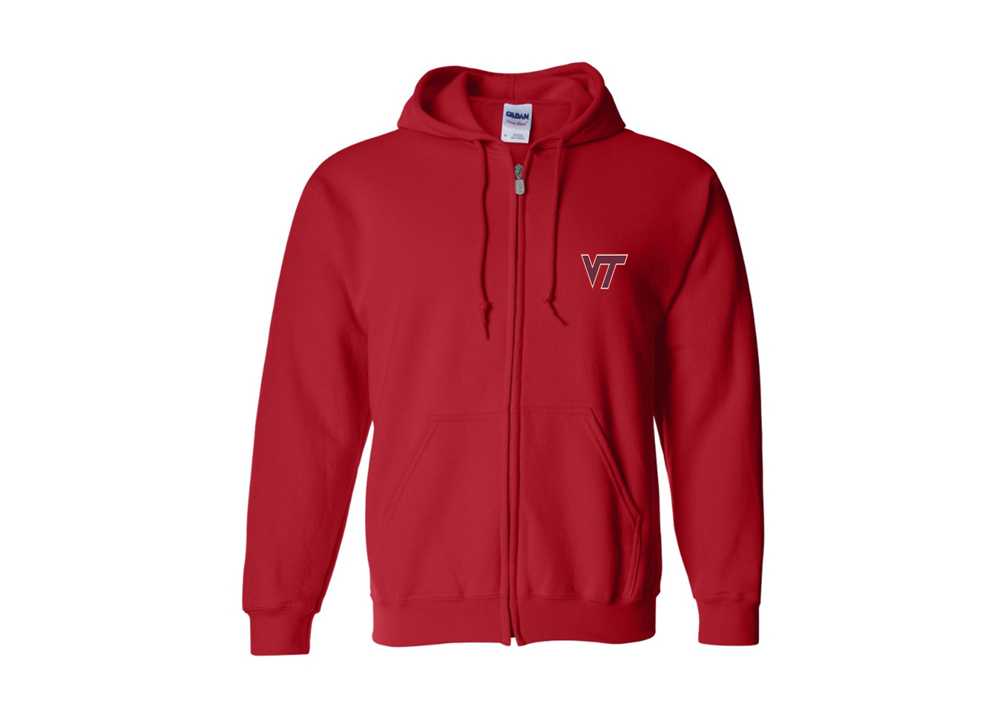 Men's Virginia Tech Hokies Gildan Heavy Blend Full Zip Hooded Sweatshirt