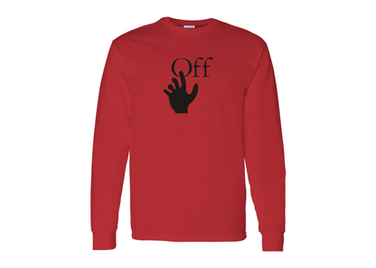 Men's Off-White Hand Gildan Heavy Cotton Long Sleeve T-Shirt