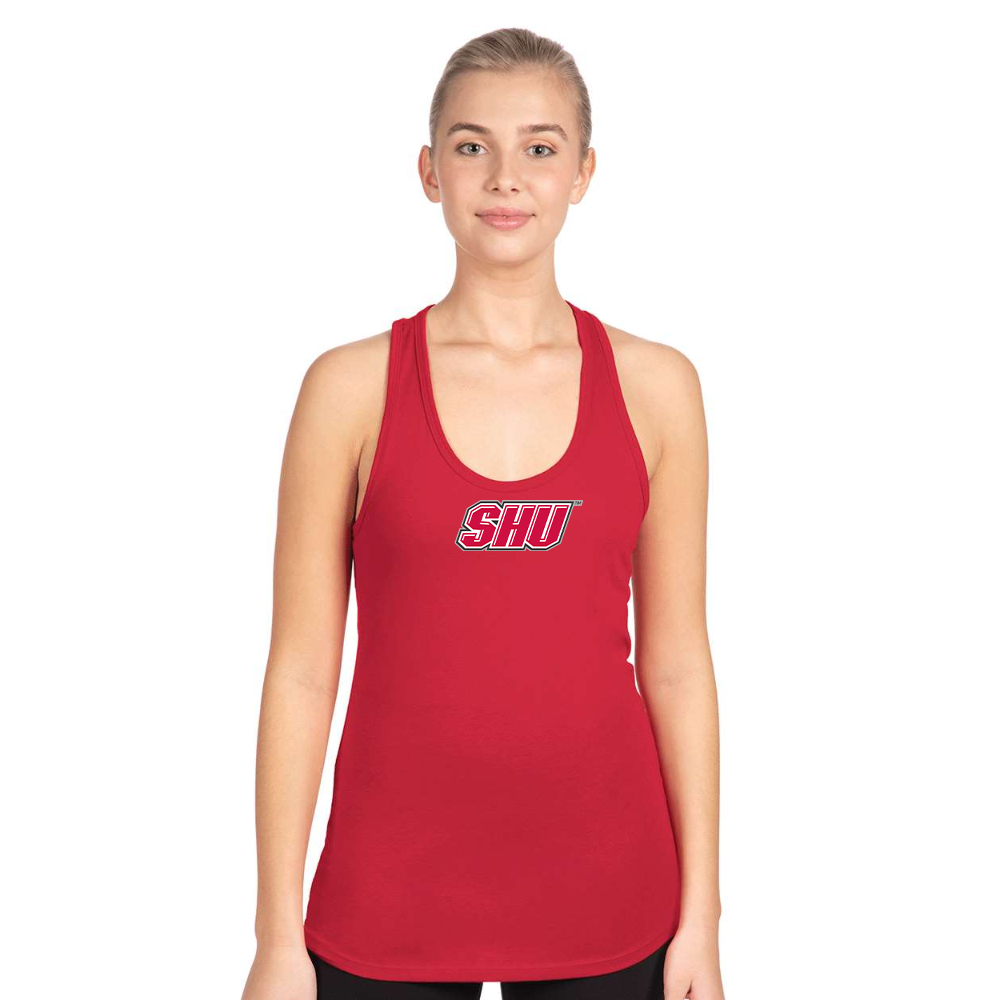 Women's Sacred Heart Pioneers Logo Next Level Ideal Racerback Tank