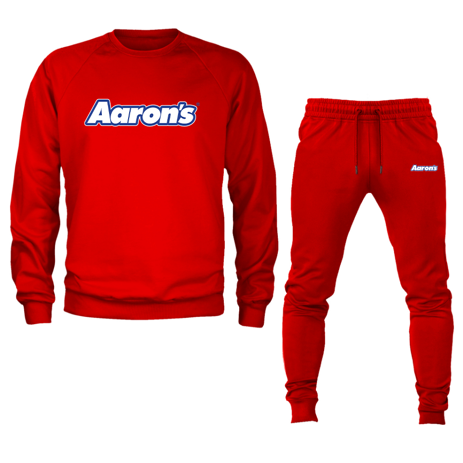 Men's Aaron_s Logo Crewneck Sweatshirt Joggers Suit