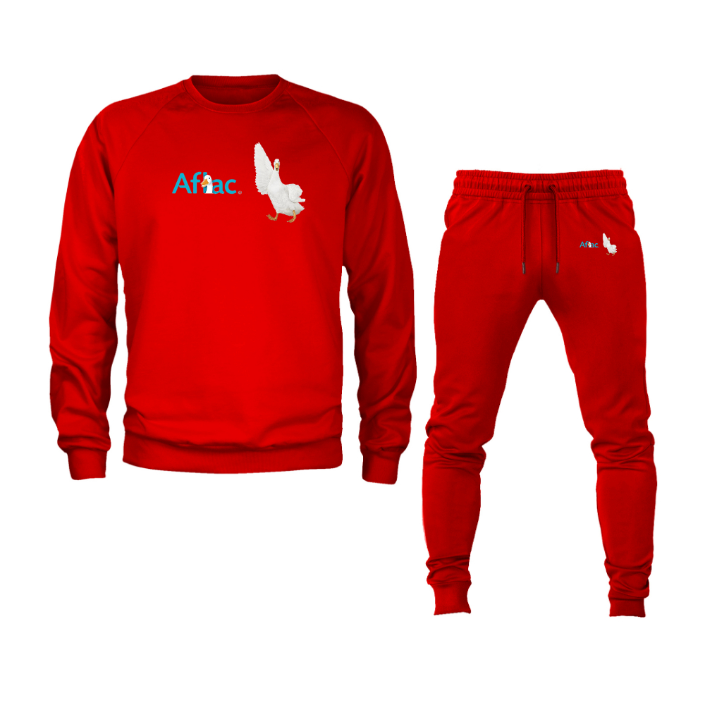 Men's Aflac Logo and Duck Crewneck Sweatshirt Joggers Suit