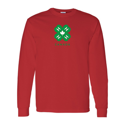 Men's 4H Canada Logo Gildan Heavy Cotton Long Sleeve T-Shirt