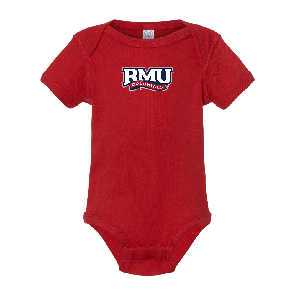 Robert Morris Colonials Logo  Rabbit Skins Infant Baby Rib Bodysuit