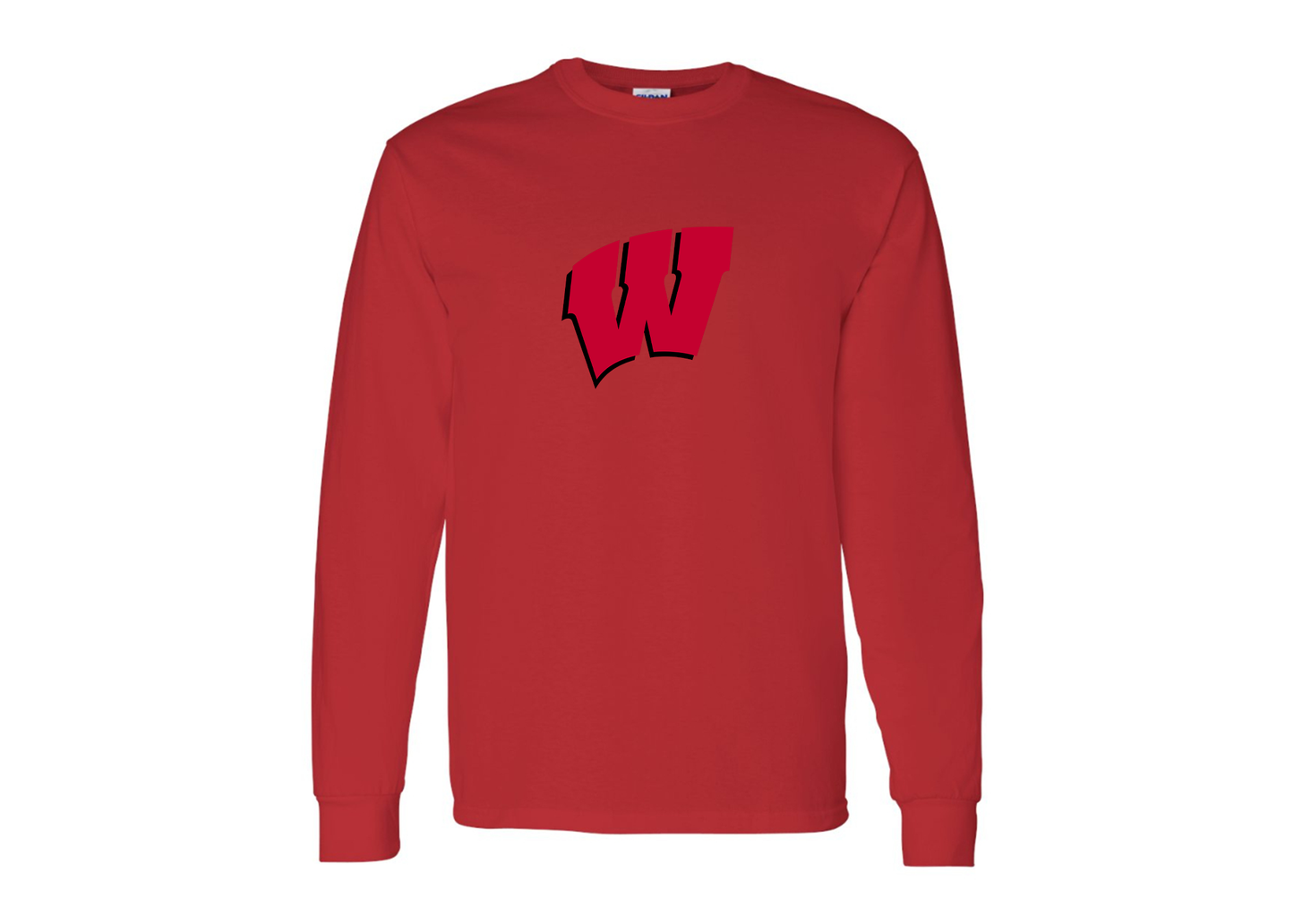 Men's Wisconsin Badgers Gildan Heavy Cotton Long Sleeve T-Shirt