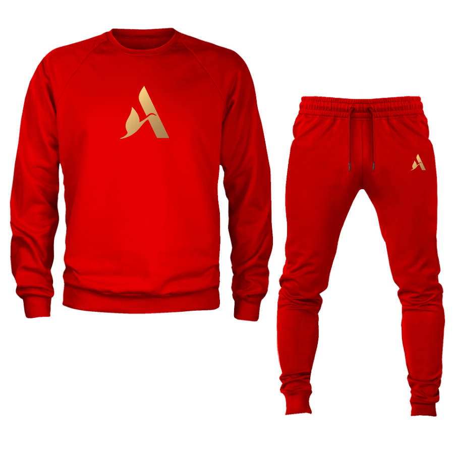 Men's Accor Golden Logo Crewneck Sweatshirt Joggers Suit