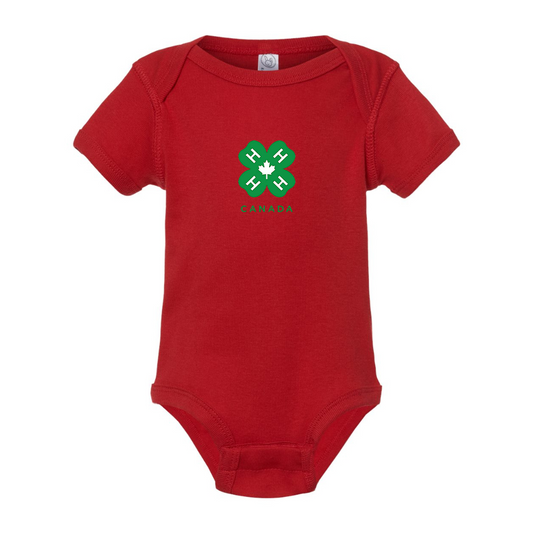 4H Canada Logo  Rabbit Skins Infant Baby Rib Bodysuit