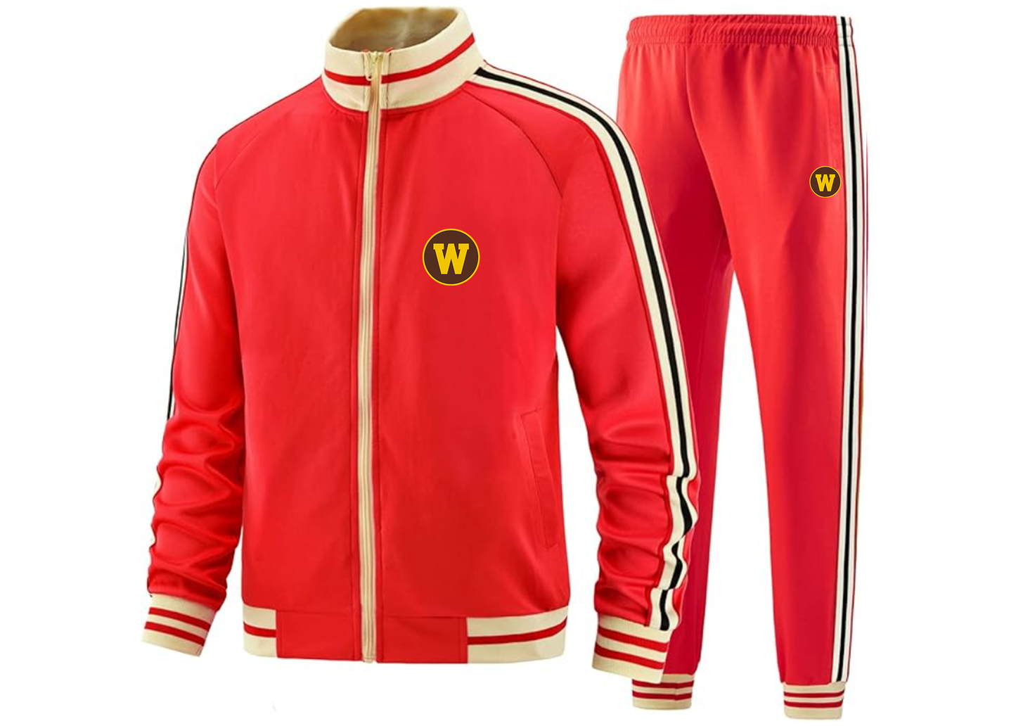 Men's Western Michigan Broncos Tracksuit with Bold Striped Accents and Zippered Front Athletic Wear
