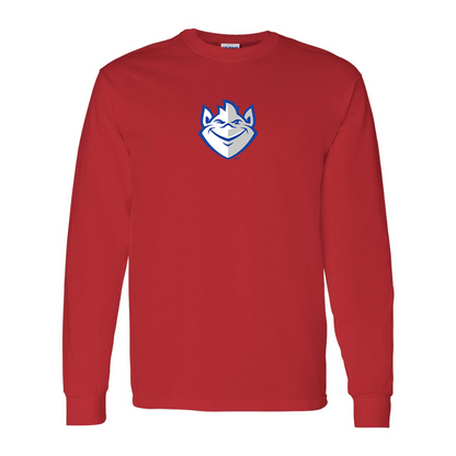 Men's Saint Louis Billikens Logo Gildan Heavy Cotton Long Sleeve T-Shirt