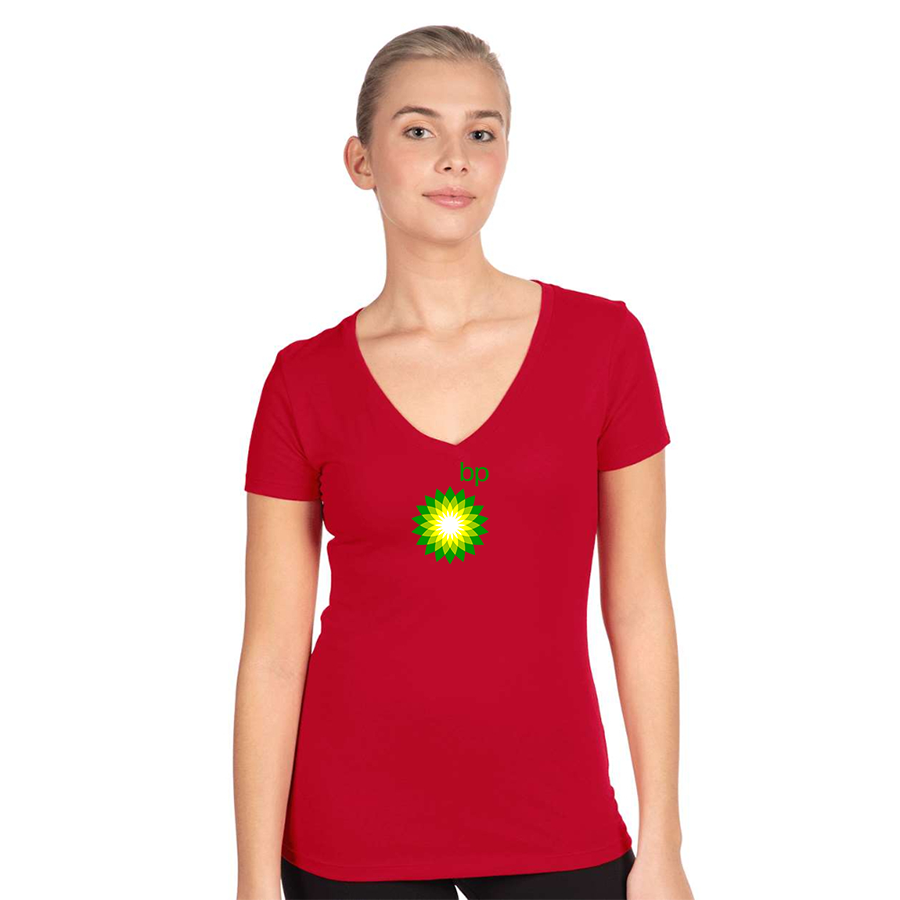 Women's BP Oil Logo Next Level V-Neck T-Shirt