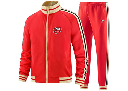 Men's Western Kentucky Hilltoppers Tracksuit with Bold Striped Accents and Zippered Front Athletic Wear