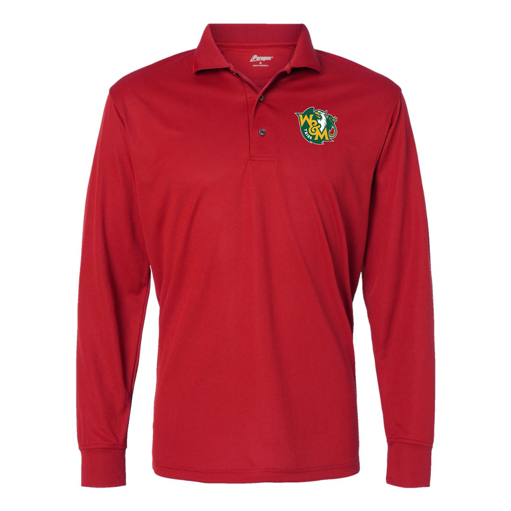 Men's William and Mary Tribe Paragon Prescott Long Sleeve Polo