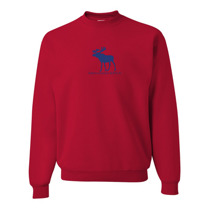 Men's Abercrombie & Fitch Moose Logo  JERZEES NuBlend Crewneck Sweatshirt