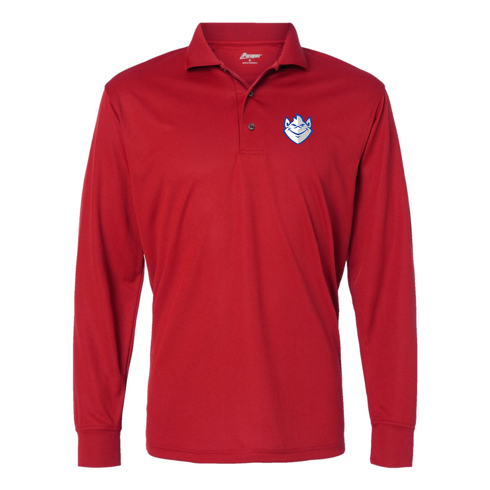 Men's  Saint Louis Billikens Logo Paragon Prescott Long Sleeve Polo